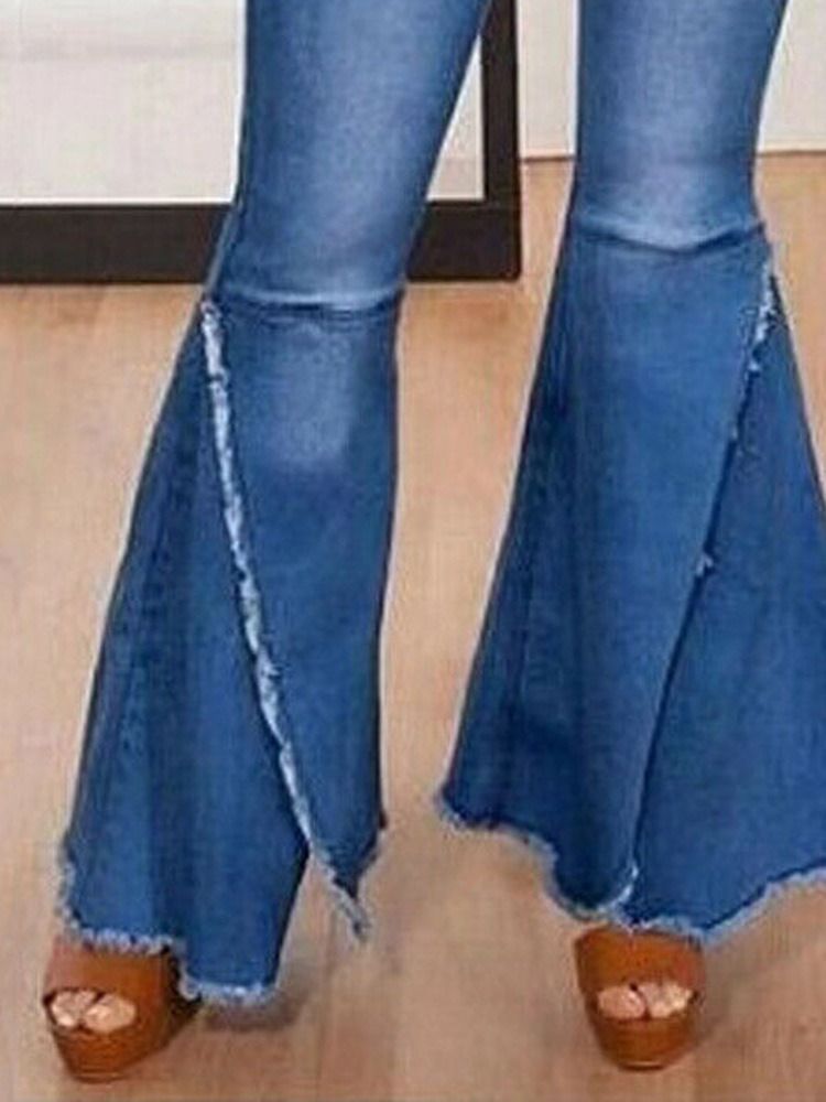 Jeans Bellbottoms Slim Taille Haute Pour Femmes