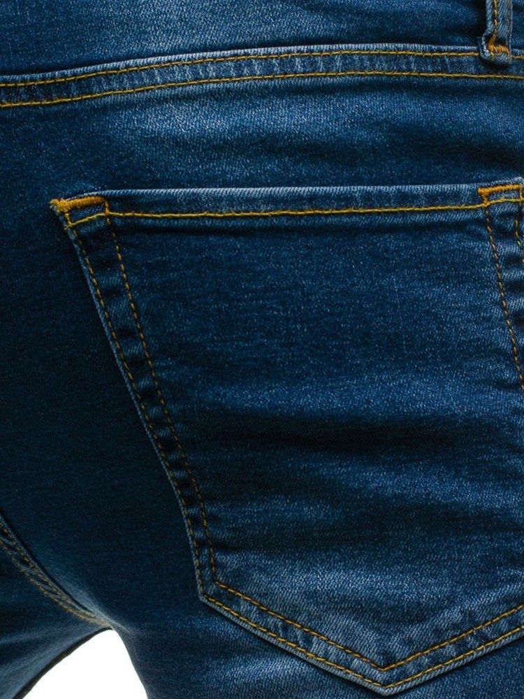 Jeans Déchirés Décontractés Pour Hommes Inélastiques Unis