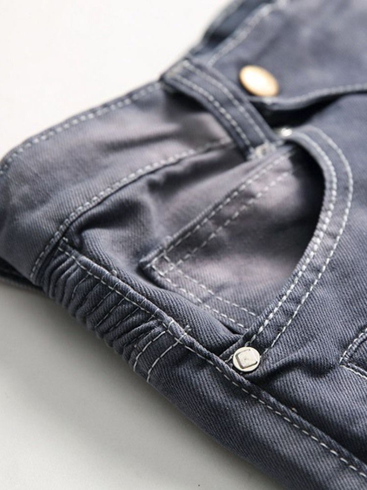 Jeans Déchirés Décontractés Plissés Unis Pour Hommes