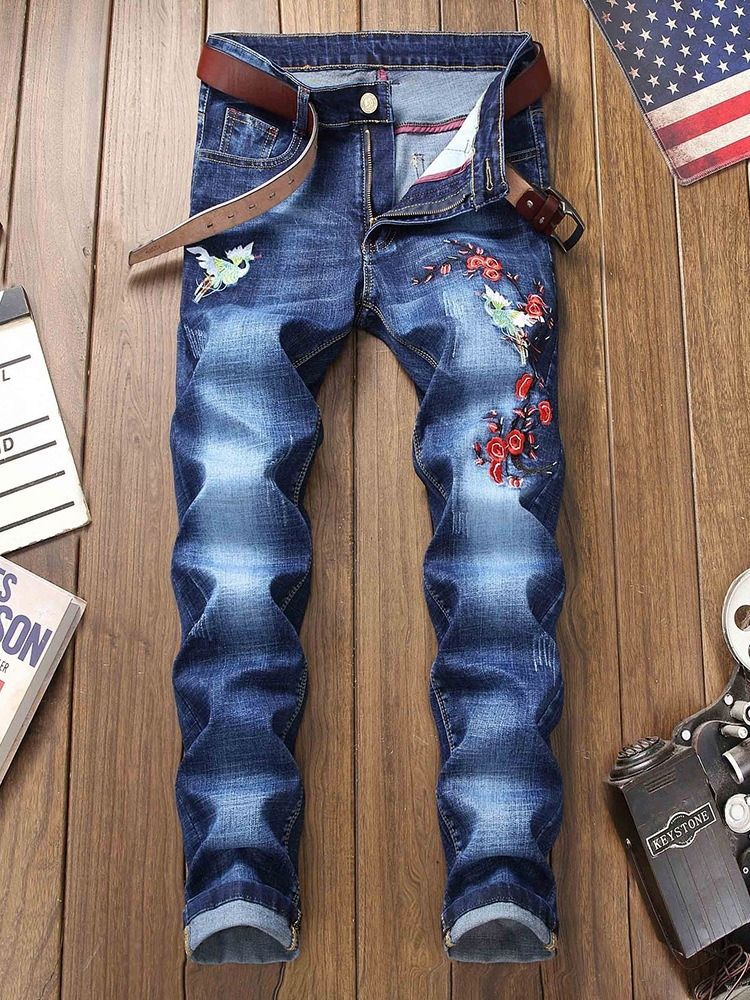 Jeans Décontractés En Denim Mince Pour Hommes