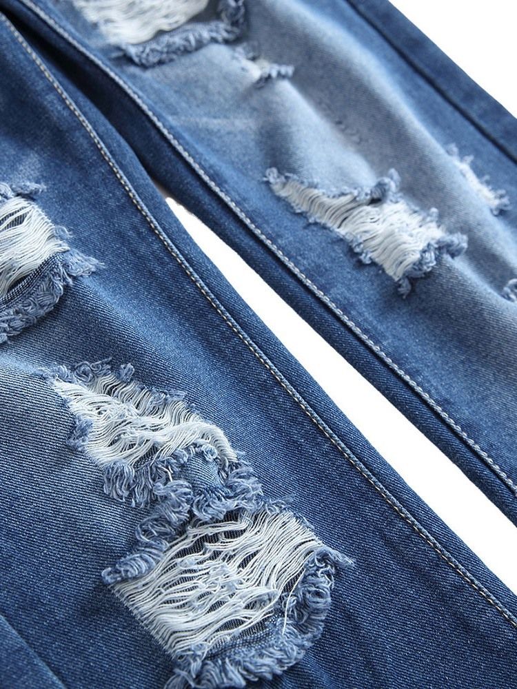 Jeans Décontractés À Fermeture Éclair Pour Hommes