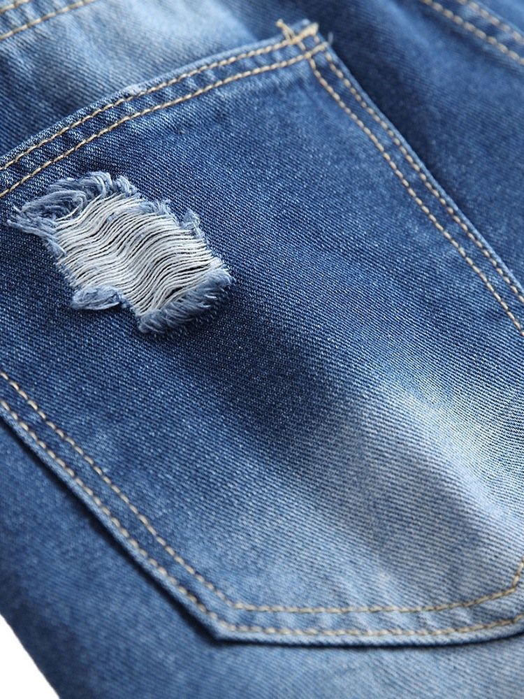 Jeans Décontractés À Fermeture Éclair Pour Hommes