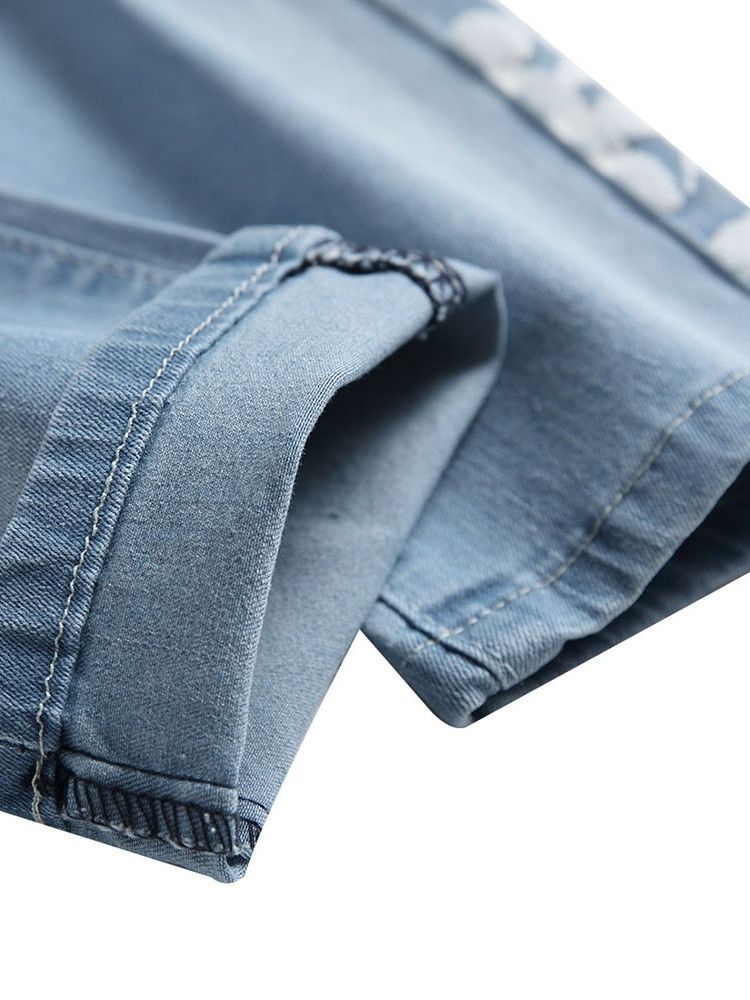 Jeans Décontractés Pour Hommes Avec Fermeture Éclair À Lettres Droites