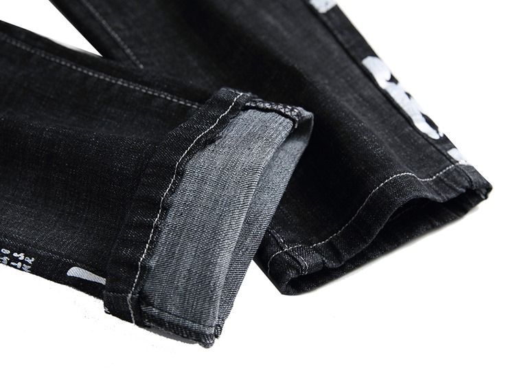 Jeans Décontractés Pour Hommes Avec Fermeture Éclair À Lettres Droites