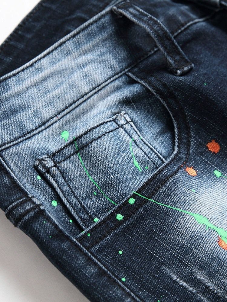 Jeans Décontractés Pour Hommes Avec Fermeture À Glissière Droite