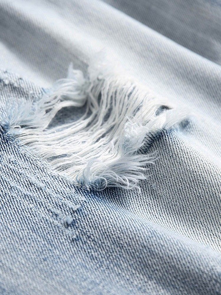 Jeans Décontractés Pour Hommes Avec Fermeture À Glissière Droite Et Micro-élastique