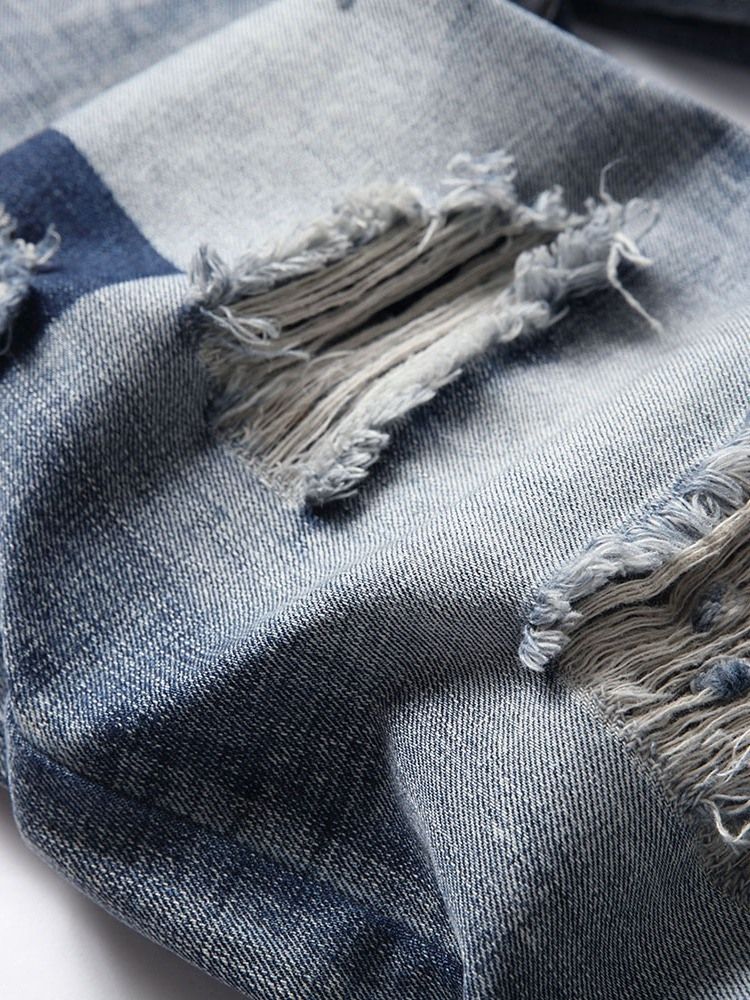 Jeans Décontractés Pour Hommes Avec Fermeture À Glissière Droite À Poche