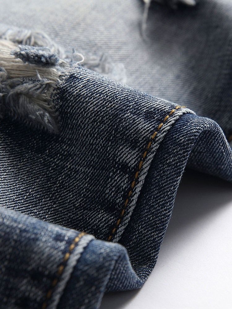 Jeans Décontractés Pour Hommes Avec Fermeture À Glissière Droite À Poche