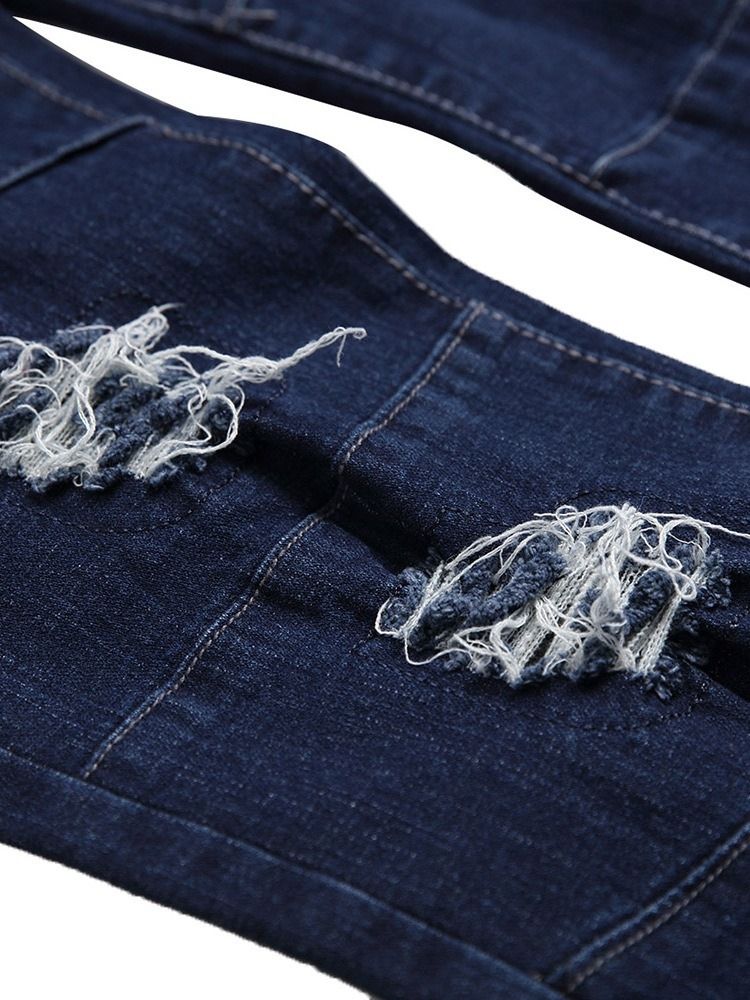 Jeans Décontractés Pour Hommes Avec Fermeture À Glissière Et Blocs De Couleur