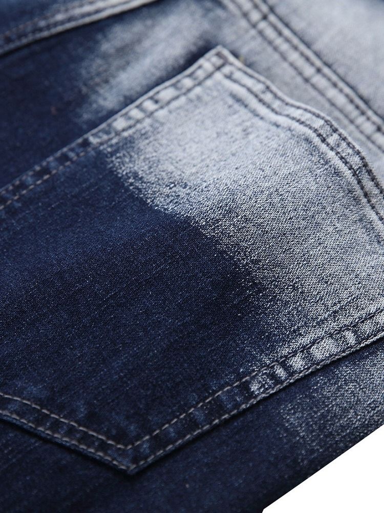 Jeans Décontractés Pour Hommes Avec Fermeture À Glissière Et Blocs De Couleur