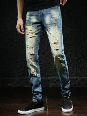 Jeans Décontractés Pour Hommes Avec Fermeture À Glissière À Poche Droite