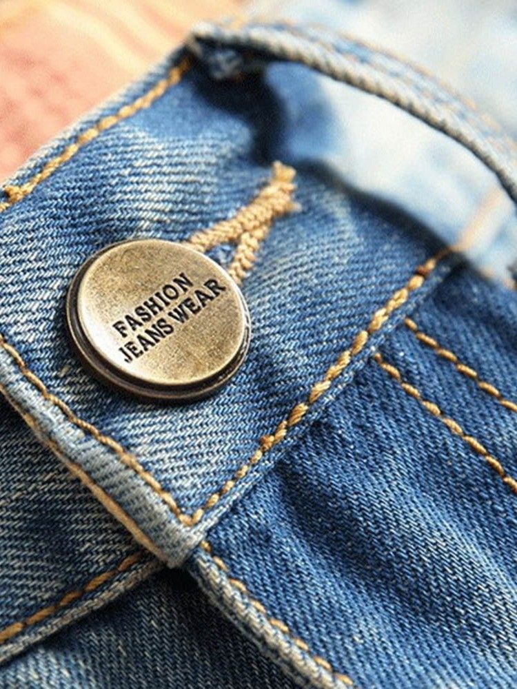 Jeans Décontractés Pour Hommes Avec Fermeture À Glissière À Poche Droite