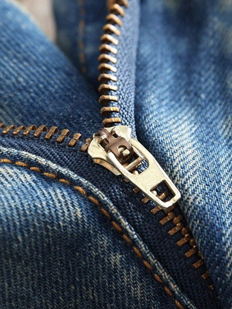 Jeans Décontractés Pour Hommes Avec Fermeture À Glissière À Poche Droite