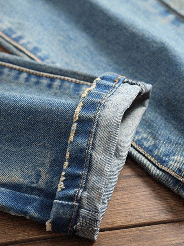 Jeans Décontractés Pour Hommes Avec Fermeture À Glissière À Poche Droite