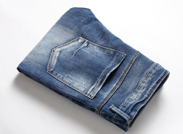 Jeans Décontractés Pour Hommes À Glissière Unie