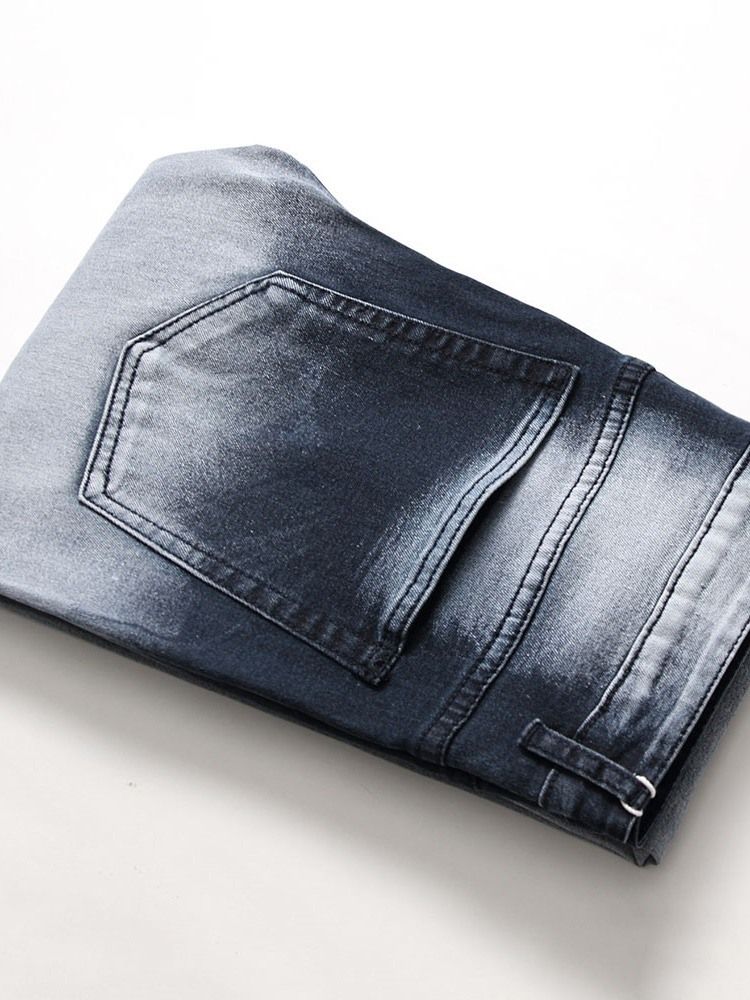 Jeans Décontractés À Taille Moyenne Pour Hommes