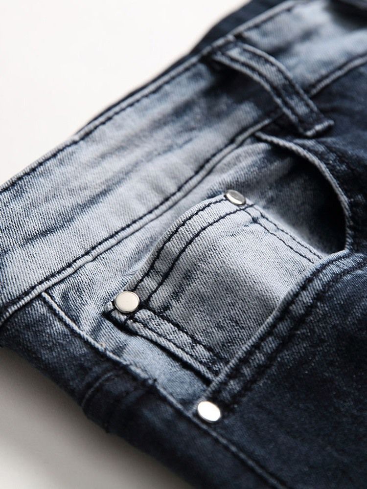 Jeans Décontractés À Taille Moyenne Pour Hommes