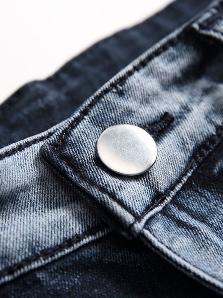 Jeans Décontractés À Taille Moyenne Pour Hommes