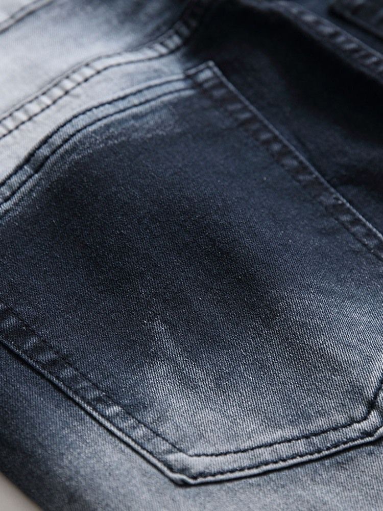 Jeans Décontractés À Taille Moyenne Pour Hommes