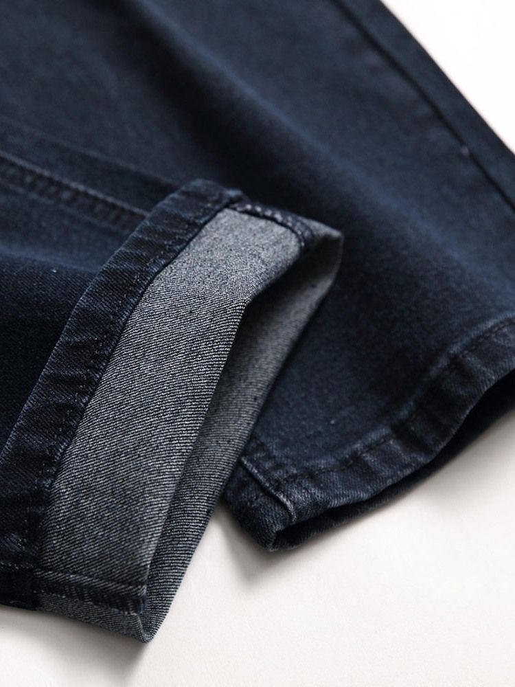 Jeans Décontractés À Taille Moyenne Pour Hommes