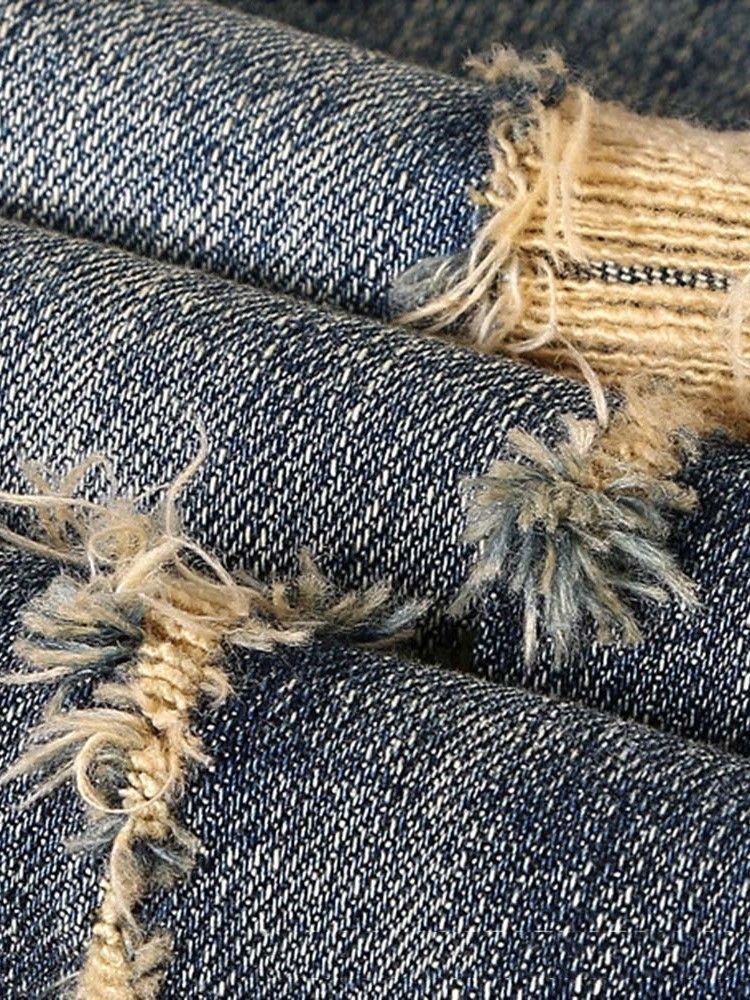 Jeans Décontractés Taille Moyenne Pour Hommes