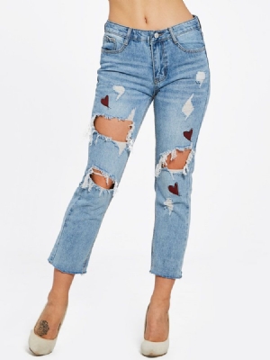 Jeans Pour Femmes À Trou Mince Et À La Cheville