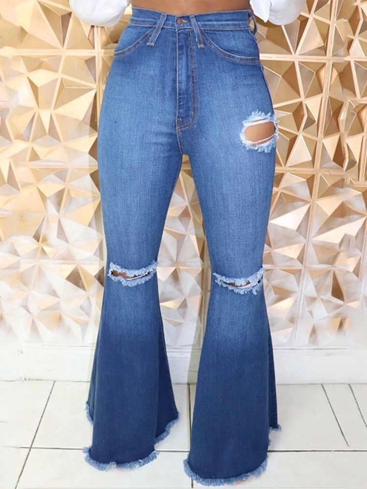 Jeans À Fermeture Éclair À Boutons Et Boutons À La Mode Pour Femmes