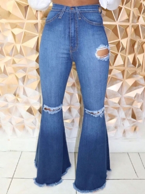 Jeans À Fermeture Éclair À Boutons Et Boutons À La Mode Pour Femmes