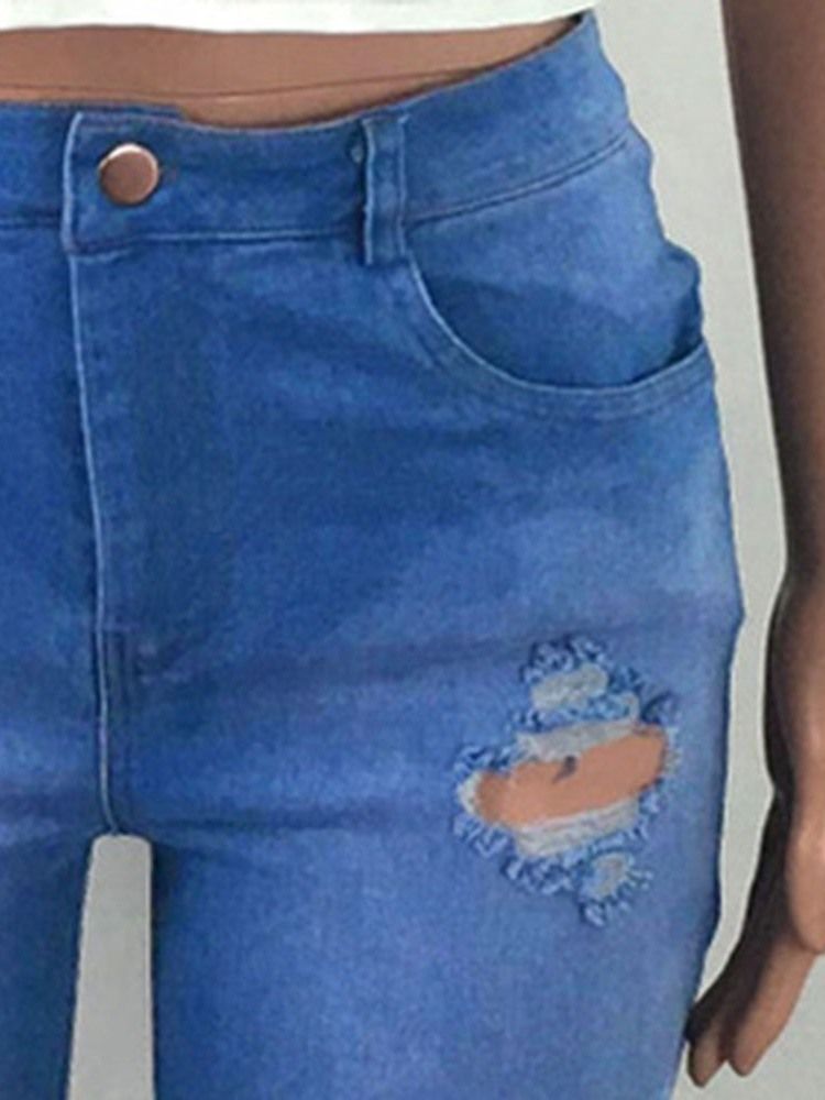 Jeans À Fermeture Éclair À Boutons Et Boutons À La Mode Pour Femmes