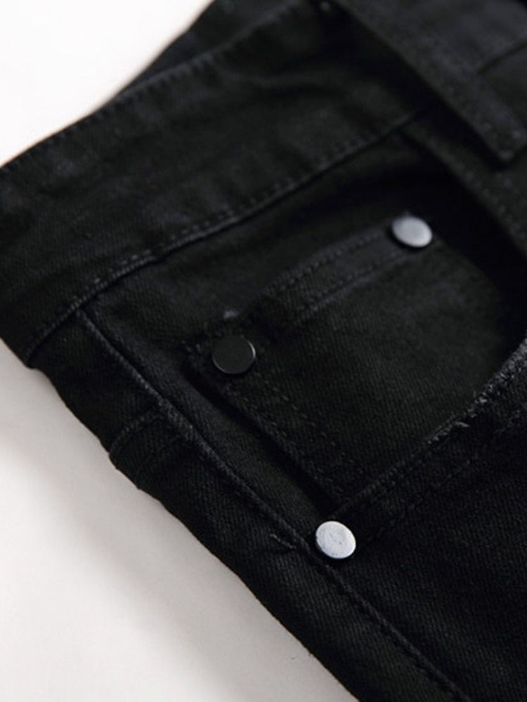 Jeans À Fermeture Éclair À Rivets Pour Hommes