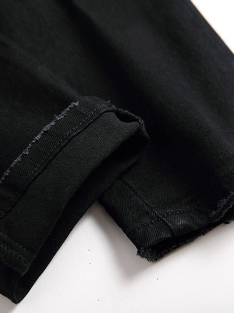 Jeans À Fermeture Éclair À Rivets Pour Hommes