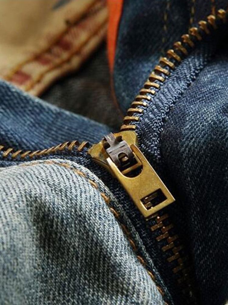 Jeans Pour Hommes En Denim À Trous Décontractés