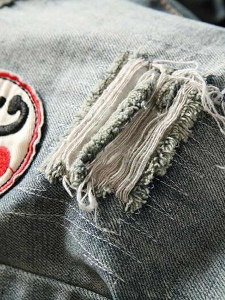 Jeans Pour Hommes En Denim À Trous Décontractés