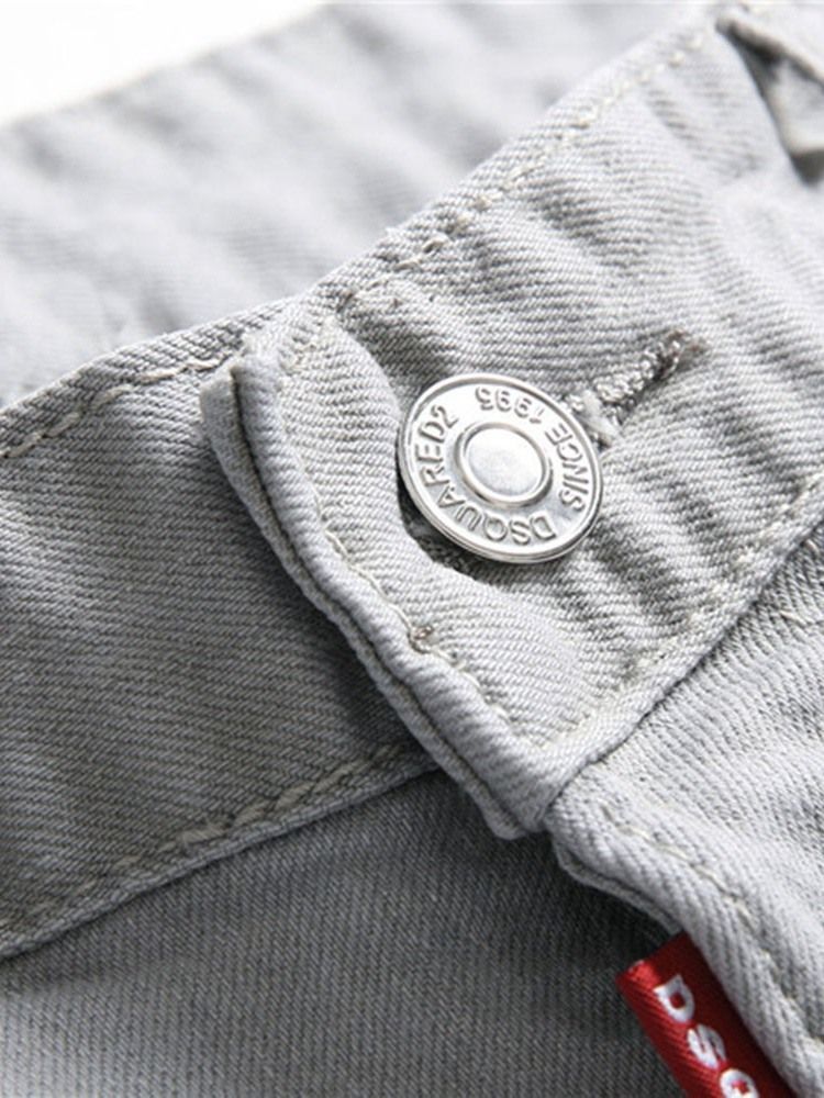 Jeans Pour Hommes Européens Avec Bouton De Lettre À Pompon