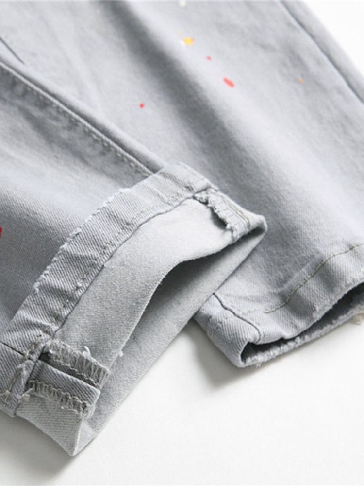 Jeans Pour Hommes Européens Avec Bouton De Lettre À Pompon