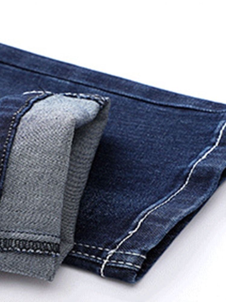 Jeans Pour Hommes Européens À Taille Moyenne Avec Trou De Lettre Droit