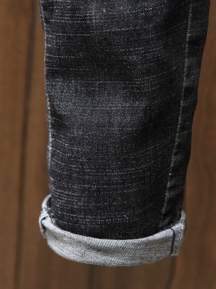 Jeans Pour Hommes À Fermeture Éclair Européenne À Boutons Unis