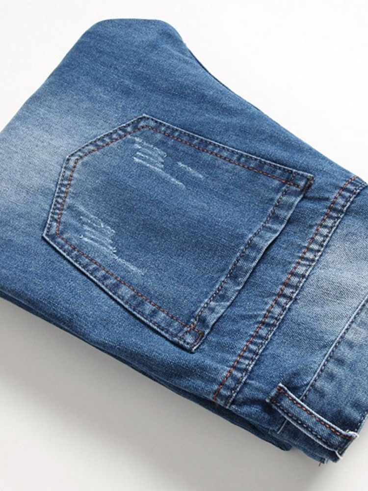 Jeans Pour Hommes À Fermeture Éclair À Taille Moyenne Et Camouflage