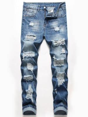 Jeans Pour Hommes À Fermeture Éclair Trou