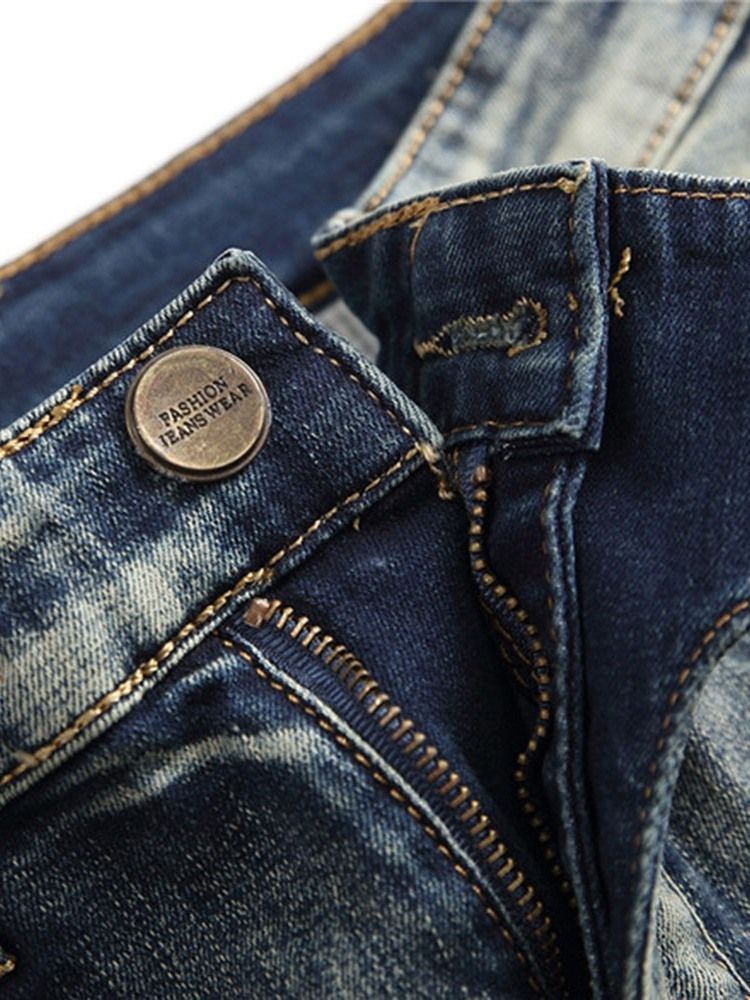 Jeans Pour Hommes À Fermeture Éclair Vintage Usés