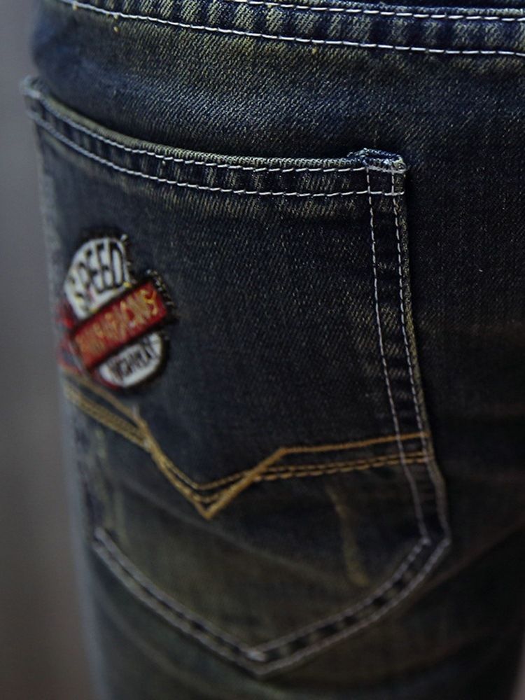 Jeans Pour Hommes À Taille Moyenne Avec Trou De Lettre Au Crayon