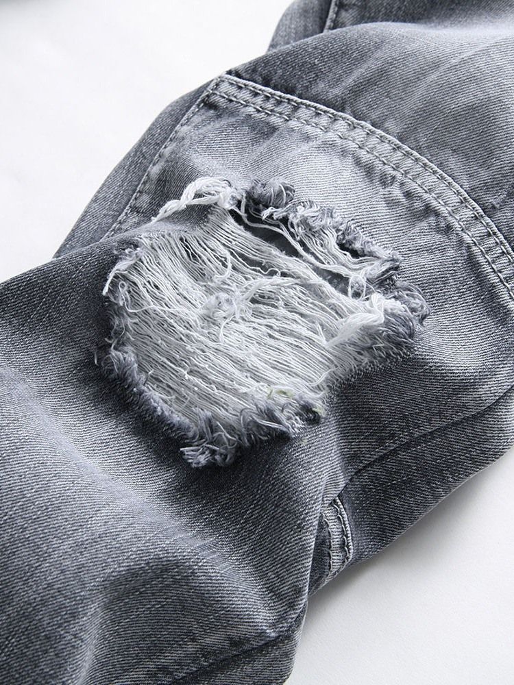 Jeans Pour Hommes À Taille Moyenne Et À Fermeture À Glissière