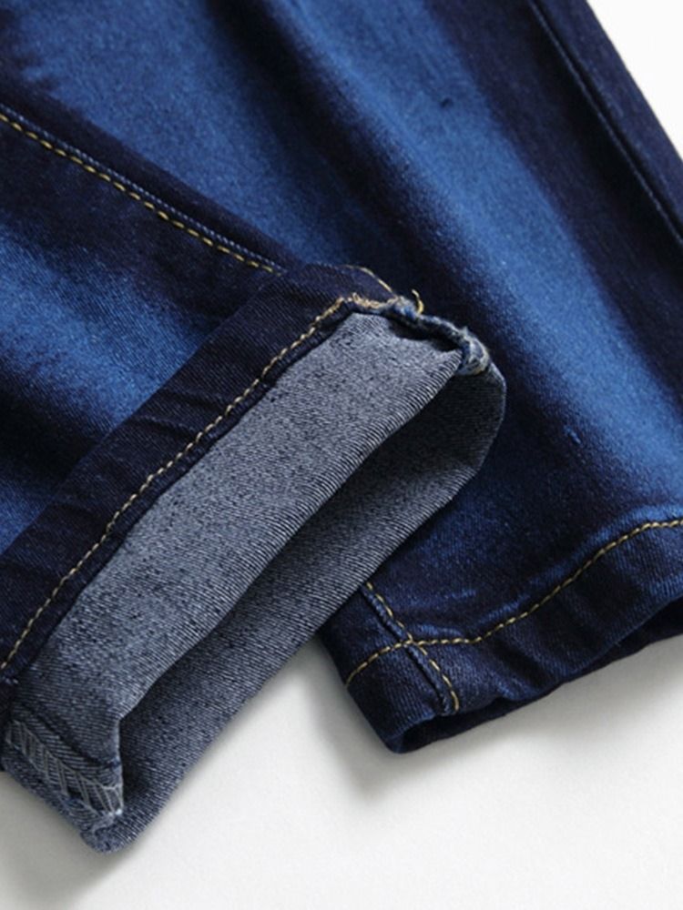 Jeans Pour Hommes Vintage À Fermeture Éclair Droite Usés