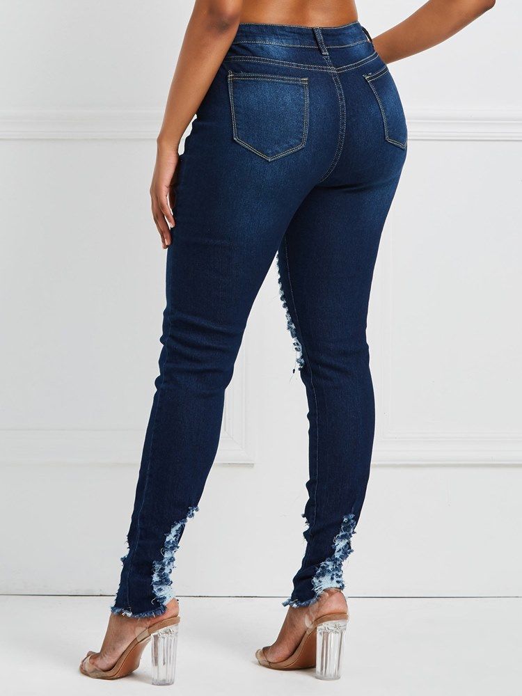 Jeans Skinny Déchirés Pour Femmes