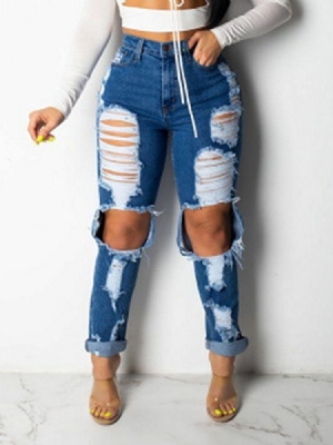 Jeans Taille Haute Pour Femmes