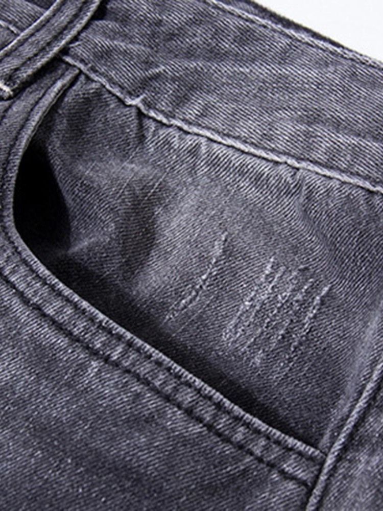 Jeans Taille Homme Zippé À Blocs De Couleur Et Poche