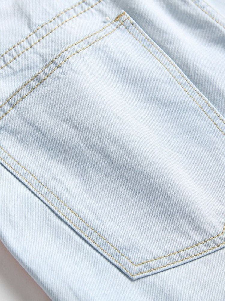 Jeans À Taille Moyenne Avec Fermeture Éclair À Blocs De Couleur Et Trou Pour Hommes