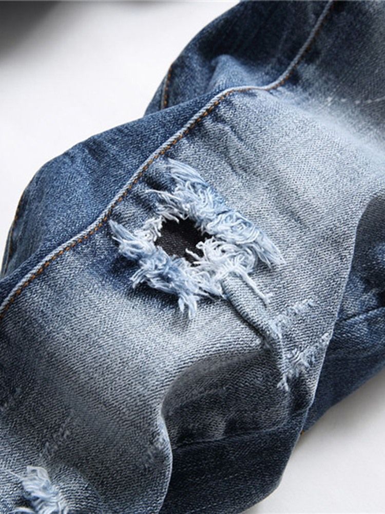 Jeans À Taille Moyenne Européenne Portés Droits Pour Hommes