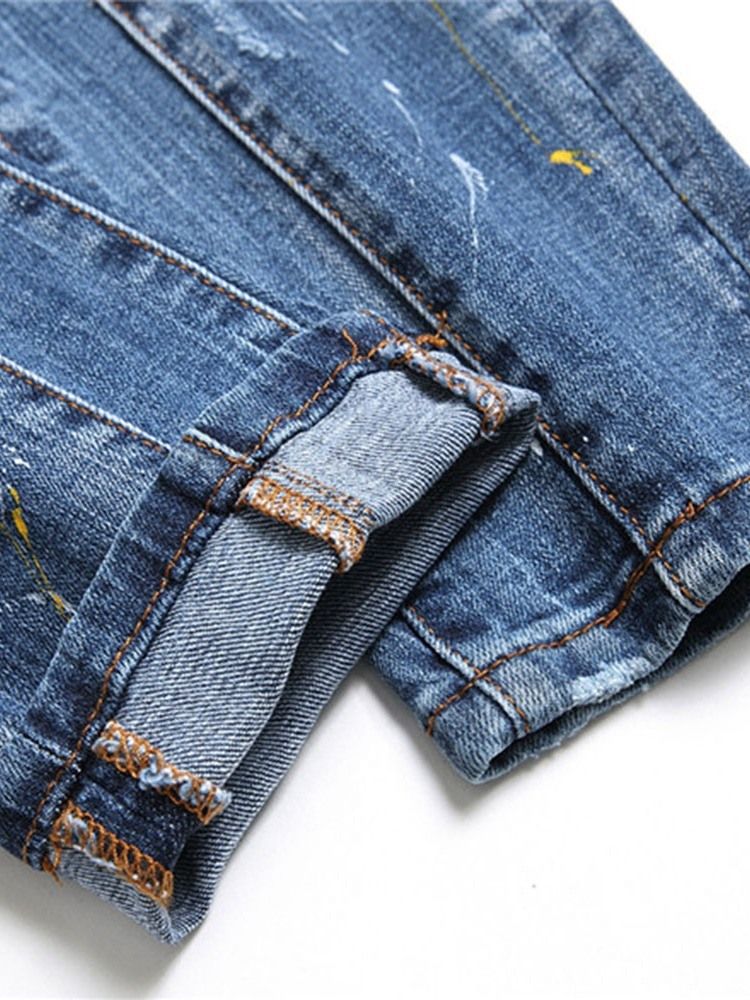 Jeans À Taille Moyenne Européenne Portés Droits Pour Hommes