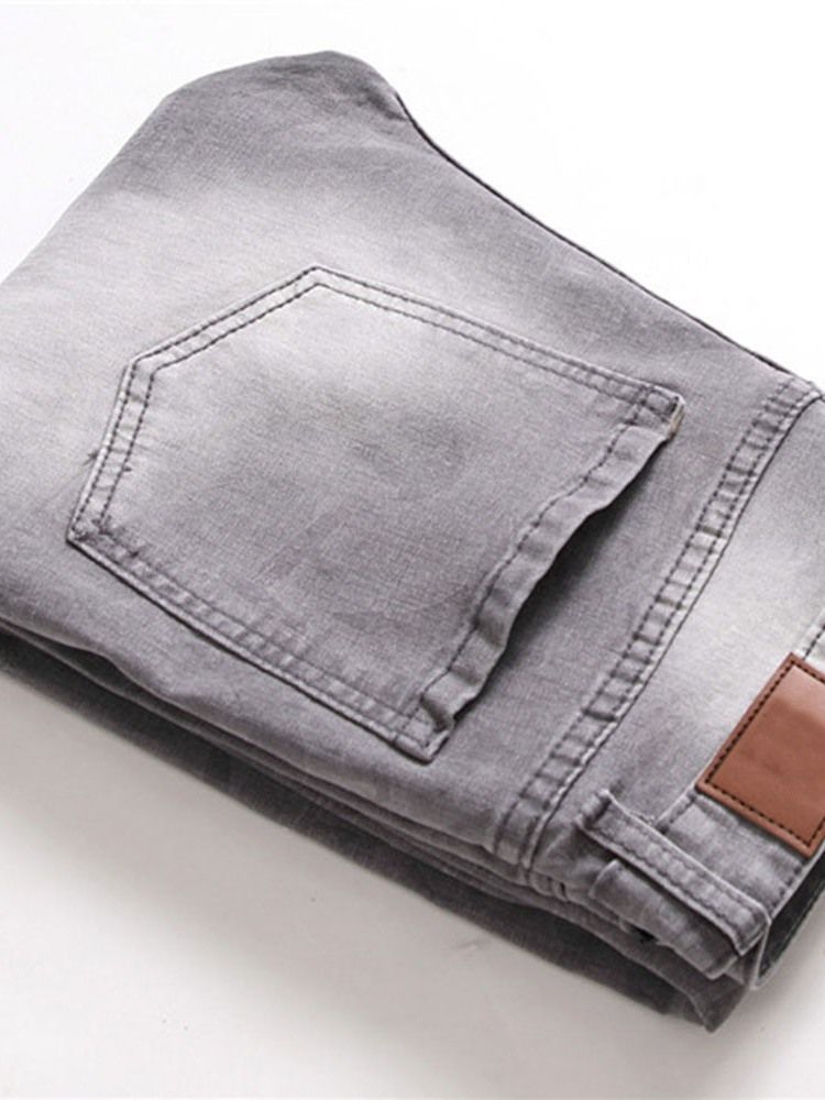 Jeans Taille Moyenne À Fermeture Éclair Pour Hommes